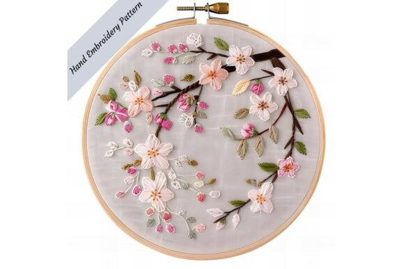 Cherry Blossom Branch Embroidery Patt 02 Review