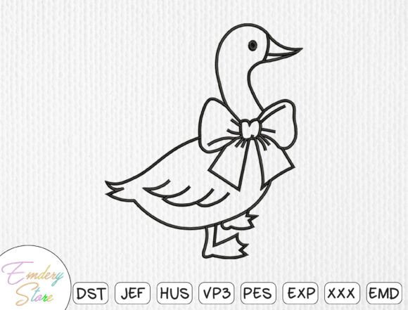 Cute Goose with Bow Embroidery: A Designer’s Review