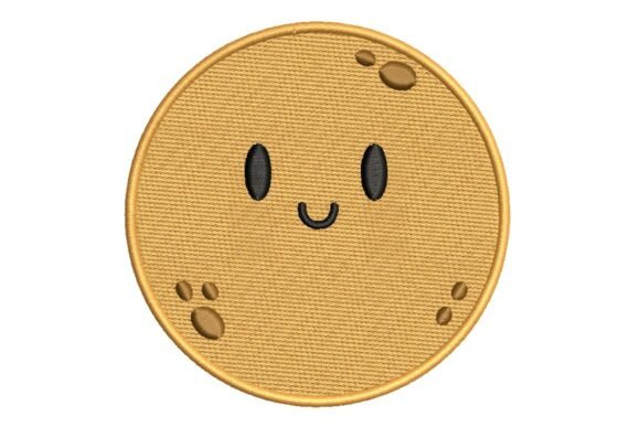 Cute Smiling Moon or Planet Embroidery Design Review