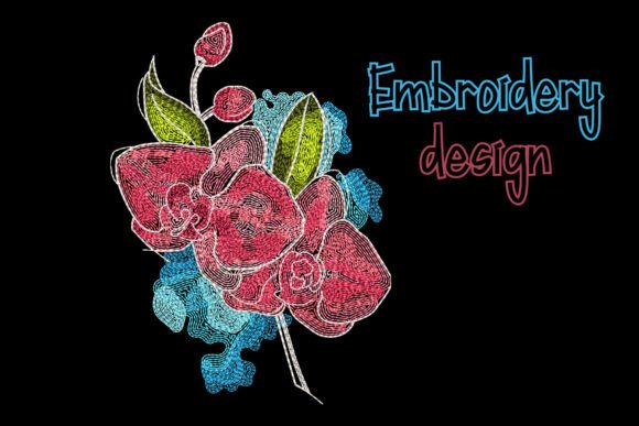 Orchid Embroidery Design for Holiday Gifts