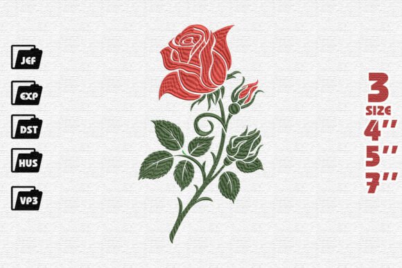 Red Rose with Buds: A Holiday Embroidery Review