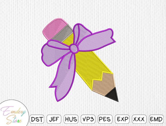 Review: Pencil with Bow Embroidery Design for Craft Fairs