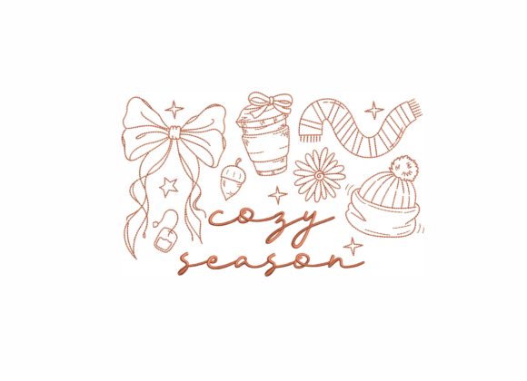 Reviewing Cozy Season Redwork Embroidery Design