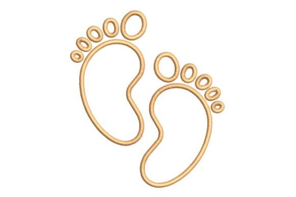 Whimsical Orange Baby Footprints Embroidery Review